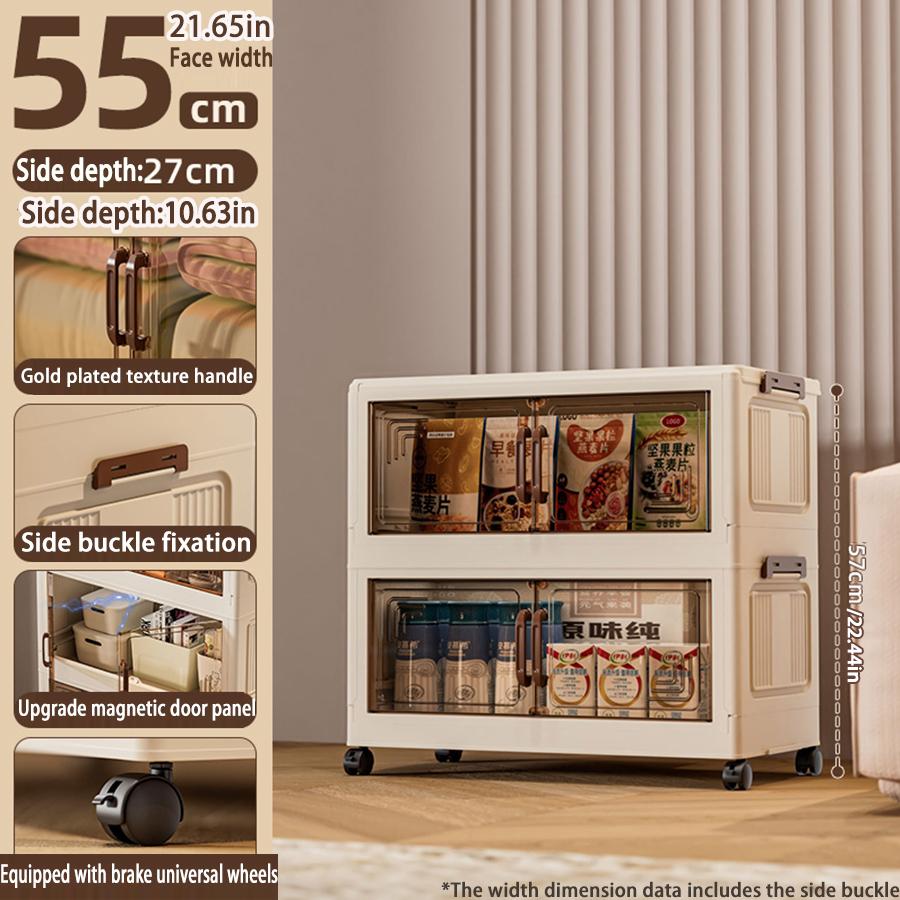 45/55/65cm Length Multifunction Folding Storage Cabinet Sundries Cabinet Large Capacity Dustproof Wardrobe Locker