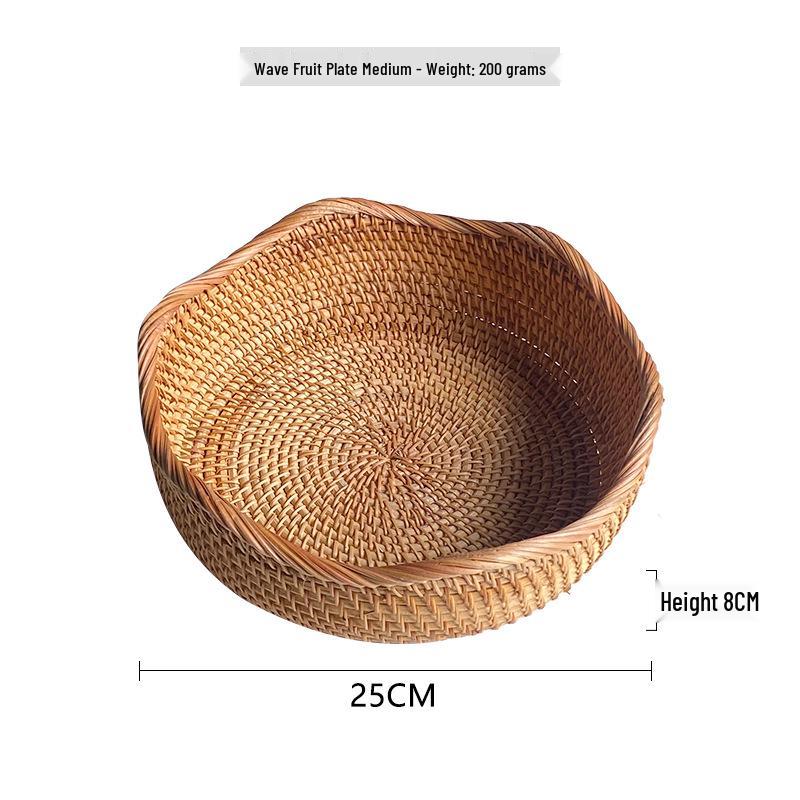 Hand-Woven Vietnamese Autumn Vine Tea and Snack Plate