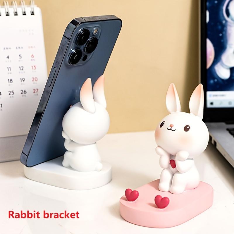 1PC Cartoon Rabbit Desktop Decoration Mobile Phone Stand Tablet Holder Birthday Gift Cute Desk Accessory