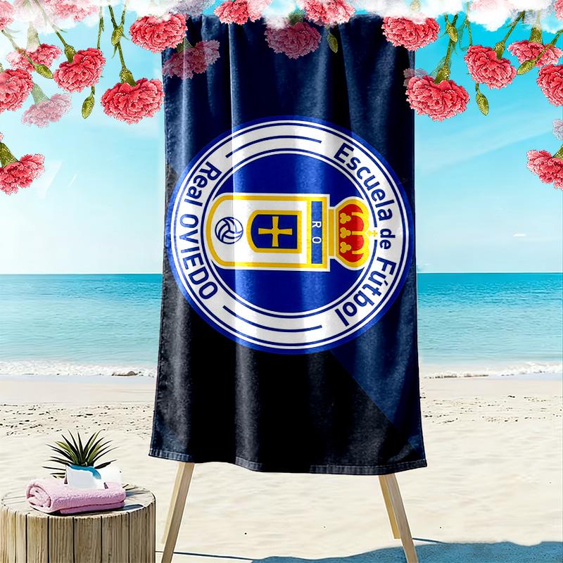Asciugamano da Spiaggia Stampa Real Oviedo, Asciugamano Grande Morbido Asciugatura Rapida per Spiaggia Campeggio Nuoto