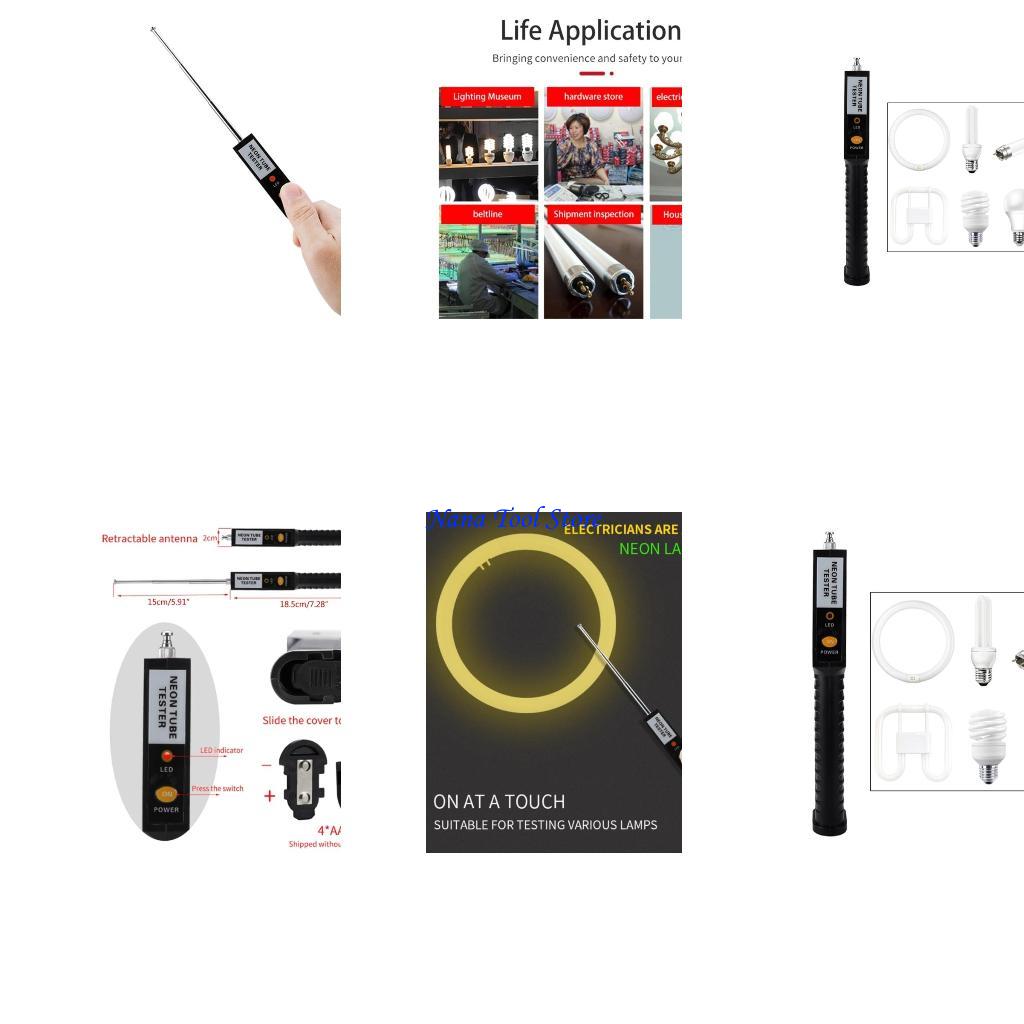 31GJ Fluorescent Light Bulb Tester Handheld Tube Tester LED Detector Repair Tools Battery Powered(No Battery Included) China Mainland