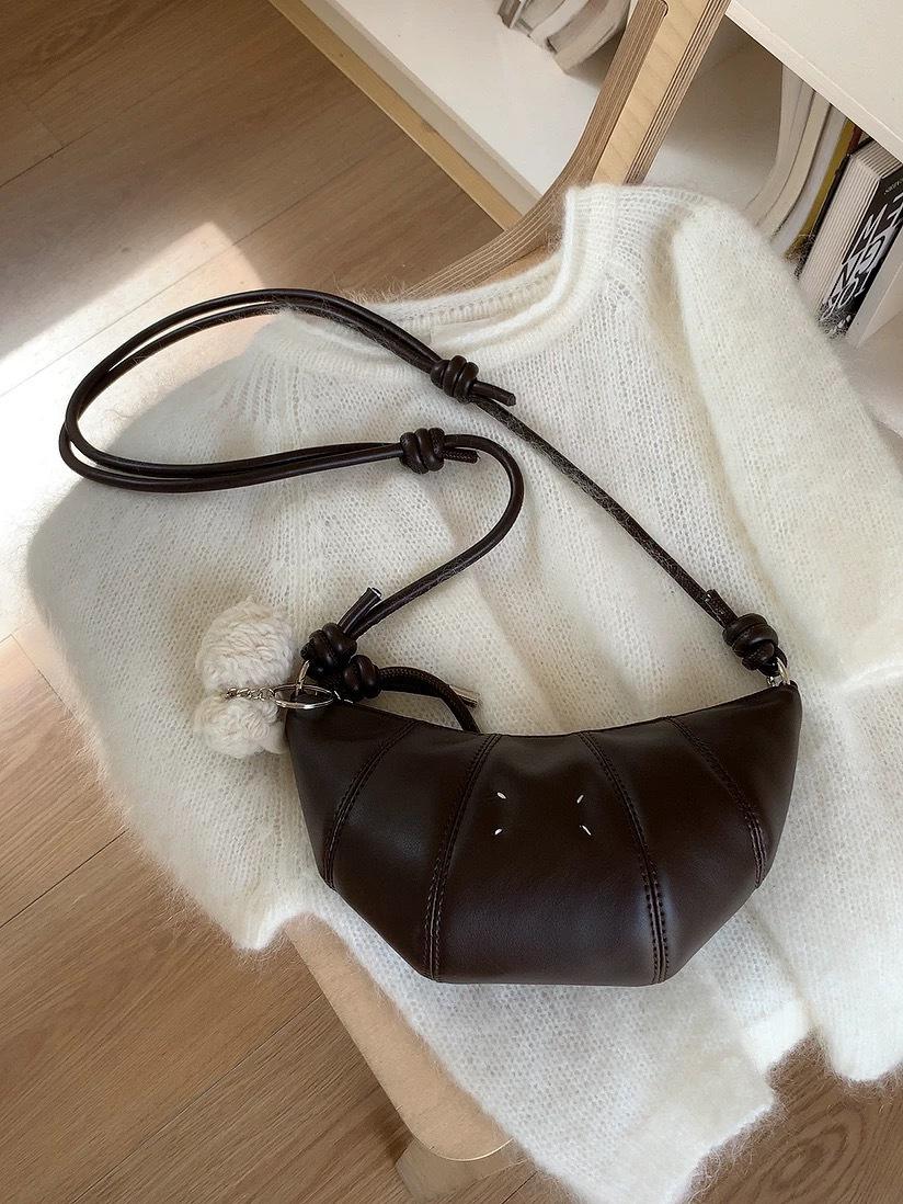 

2025 yellow horn bag women s new light luxury niche high-end single shoulder crossbody dumpling bag