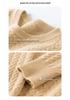 Women's Heavy-Duty Cable Knit Round Neck Cashmere Sweater - Autumn/Winter Warm, Loose Fit Pullover Knitwear