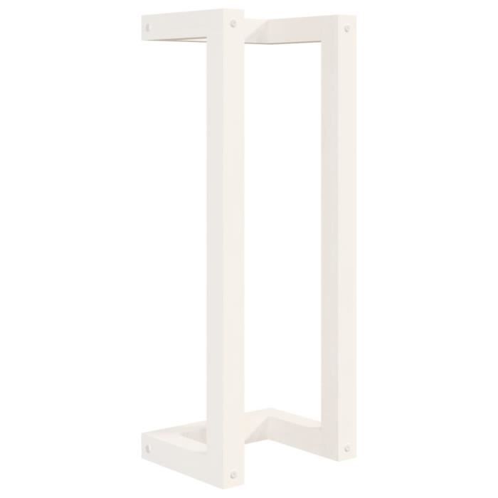 VidaXL Porte-serviette Blanc 23x18x60 cm Bois de pin massif 822393