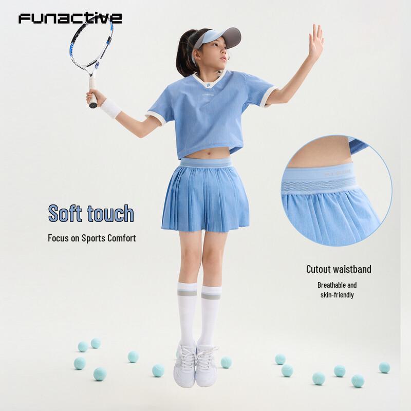 FUN ACTIVE Girls' Pleated Tennis Skirt with Shorts