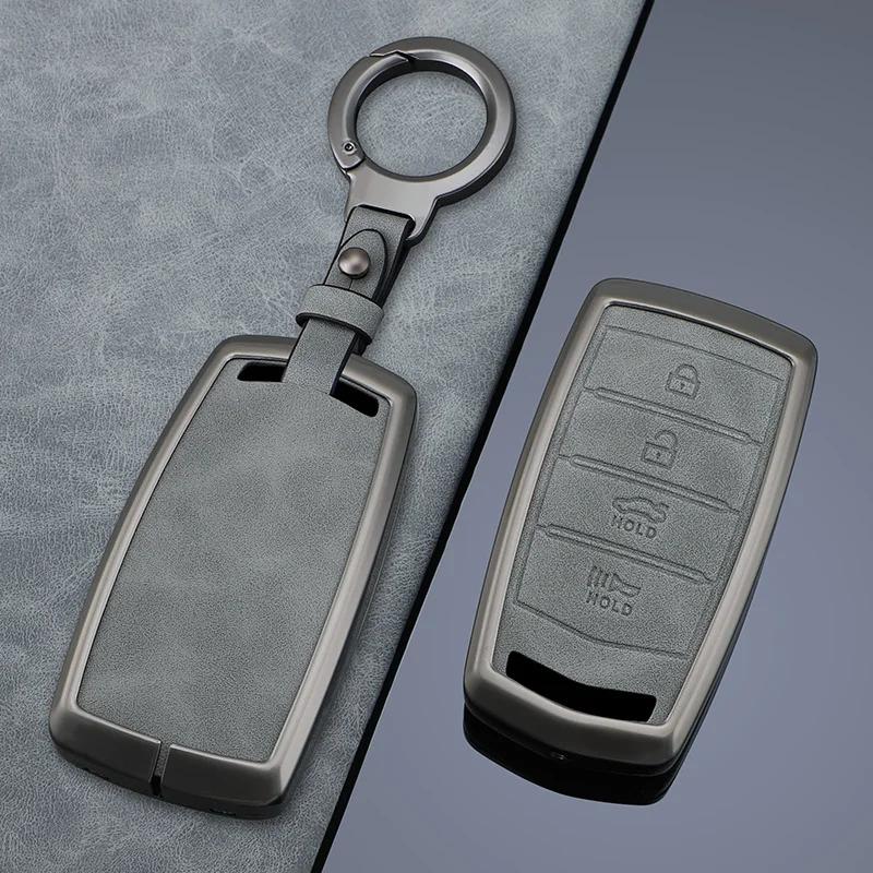 4 Buttons Car Key Case Cover Protective Shell Fob For Hyundai Genesis G70 G80 Eq900 G90 Car Interior Keychain Accessories