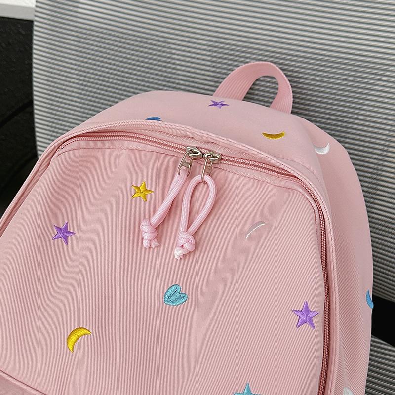 Large Capacity Student Schoolbag Women's Embroidered Computer Backpack Lightweight Backpack