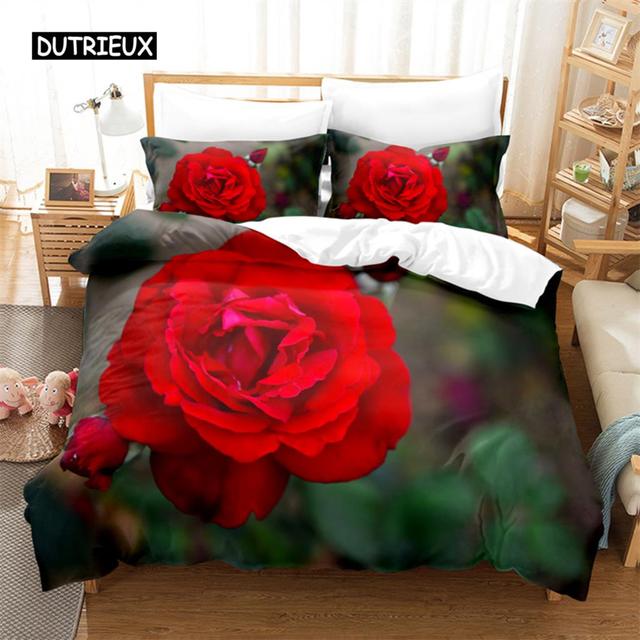 Bright Flowers Bedding Set Duvet Cover Set 3d Bedding Digital Printing Bed Linen Queen Size Bedding Set Fashion Design
