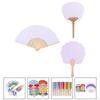 50 Pieces Blank Paper Fans Folding Fan DIY Coloring Game for Children Crafts
