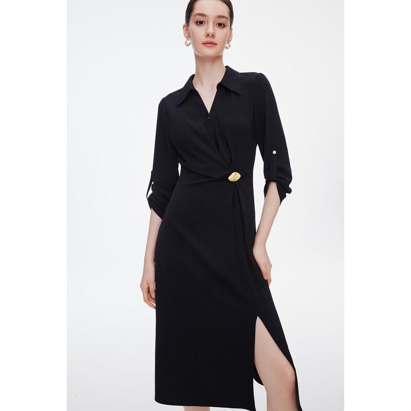

GIOVANNI VALENTINO Mid-Sleeve Lapel A-Line Midi Dress S