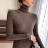 Women's Slim Fit High Neck Seamless Wool Sweater