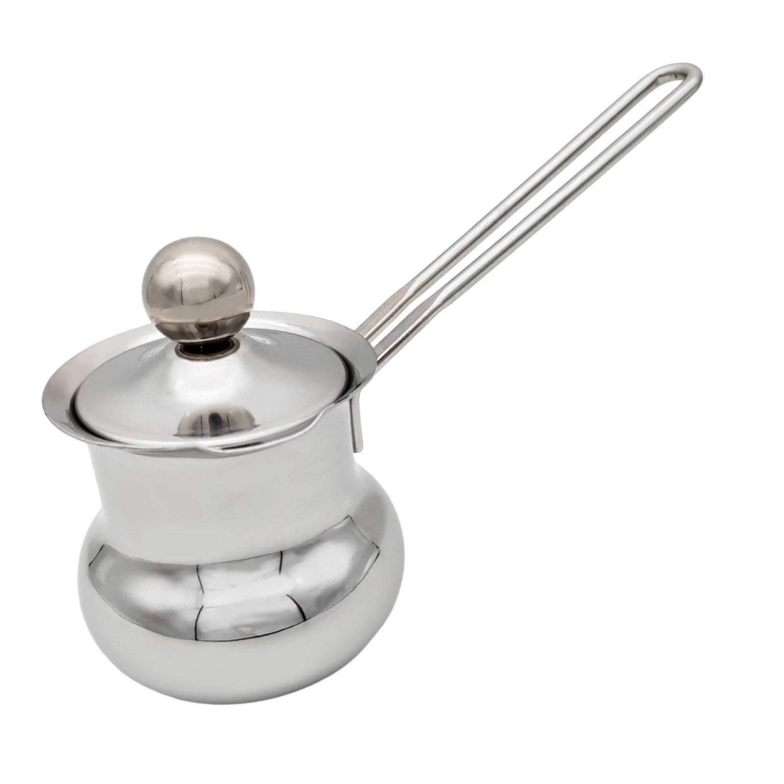 Turkish Coffee Pot Easy to Clean Multifunctional Making Tea Stainless Steel Tea Kettle Comfortable Grip Coffee Maker Milk Warmer