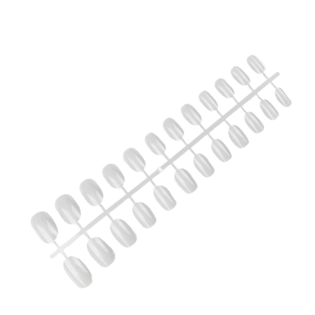 24 Pieces Solid Small Round Head Coffin False Nails French Style DIY Artificial Exquisite Personality Acrylic Nail