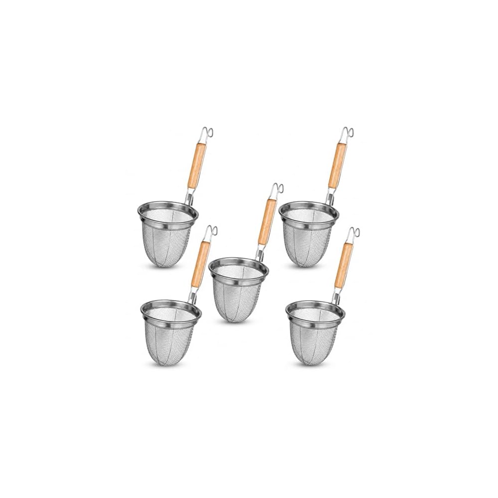 Asdays Noodle Strainer/Fragrance Set (3 pieces) - Wooden Handle, for Ramen Pots, Noodles, etc.