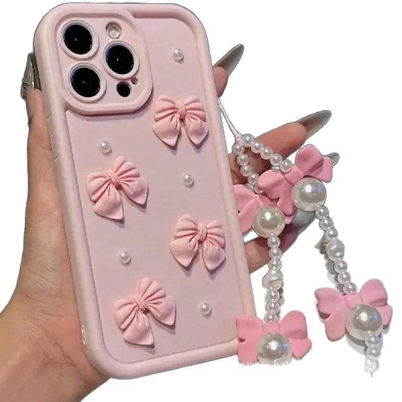 Perlenschleife für Apple 16promax Handyhülle 15plus14 Tag Auge Leiter 13 Burst 12 Weich