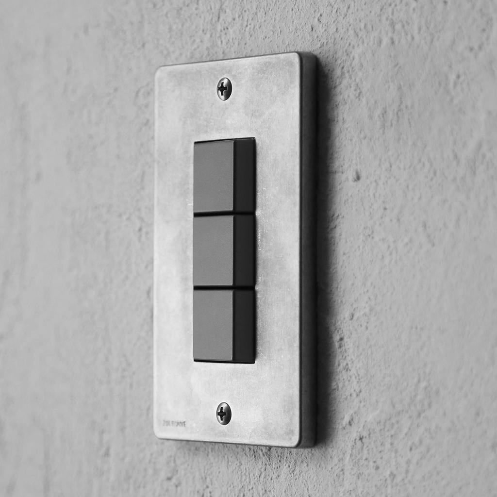 ZOLBONNE Square Hole Die-Cast Plate + JIMBO NK Switch (Single Row, 3 Ports, Solid Gray) Set