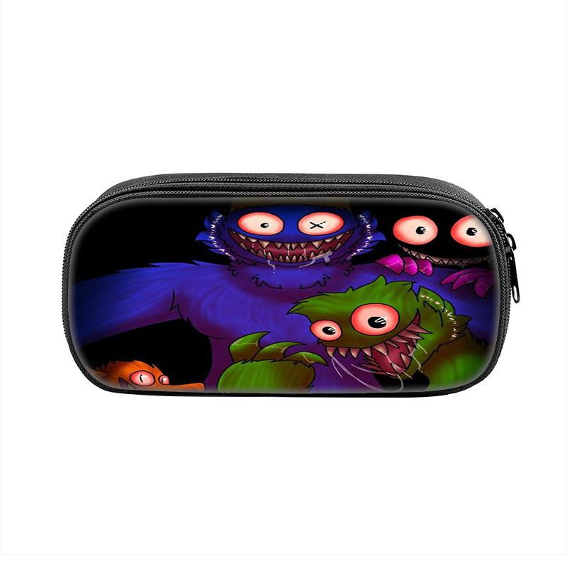 Rainbow Friends Cartoon Pencil Case With Durable Nylon Material Large Capacity School Storage