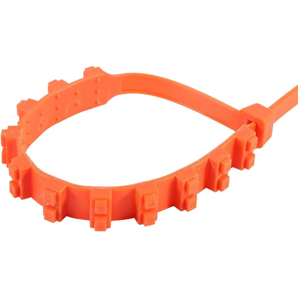 Low Temperature Resistant 10 Pcs/Set Reusable Tire Chains, Easy to Install Wheel Chains, Orange Colour for Car Truck Snow Chains Car Snow Chains for