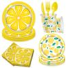 Children'S Summer Party Birthday Tableware Lemon Fruit Plate Flag Disposable Tablecloth Paper Cup Paper Plate Paper Towel