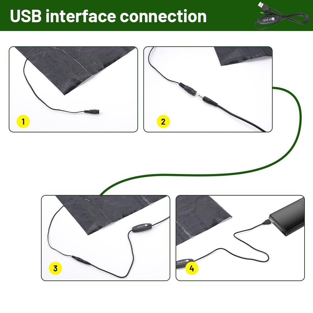 USB Electric Pet Heating Pad Leather Warm Heater Blanket Warm 3 Gear Adjustable Temperature Controller Incubator Mat Heated Pad