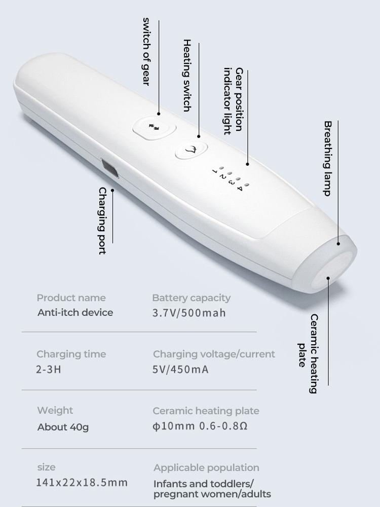 Portable Mosquito Insect Bite Relieve Itching Pen Natural Bug Bite Itch Relief Pen Rechargeable Anti-Itch Pen for Adult Children