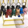 Ins Bronzing Puppy French Dog Car Keychain Creative Cartoon Shiba Inu Key Chain Ring Cute Female Pendant