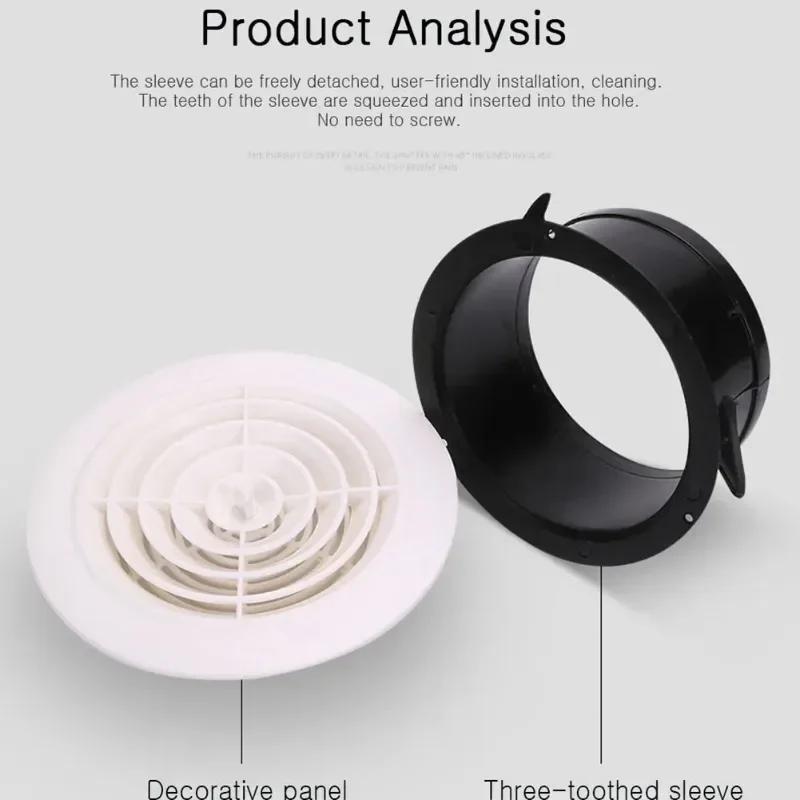 Round Air Vent Louver Grille Cover Outlet Adjustable Exhaust Vent Ducting Ventilation Grilles 75/100/125/150mm Air Vent Cover