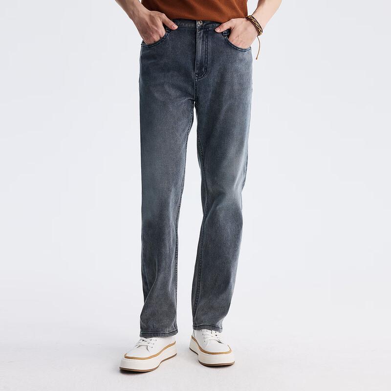 Lilang Men's Q-Warm Denim Loose Straight-Leg Jeans