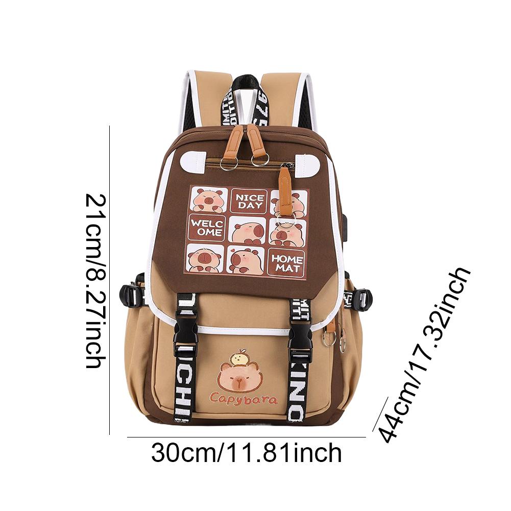 

Рюкзак Capybara для компьютера, школьный рюкзак, повседневный рюкзак для подростков, большая вместимость, регулируемый ремень, школьный рюкзак для подарков