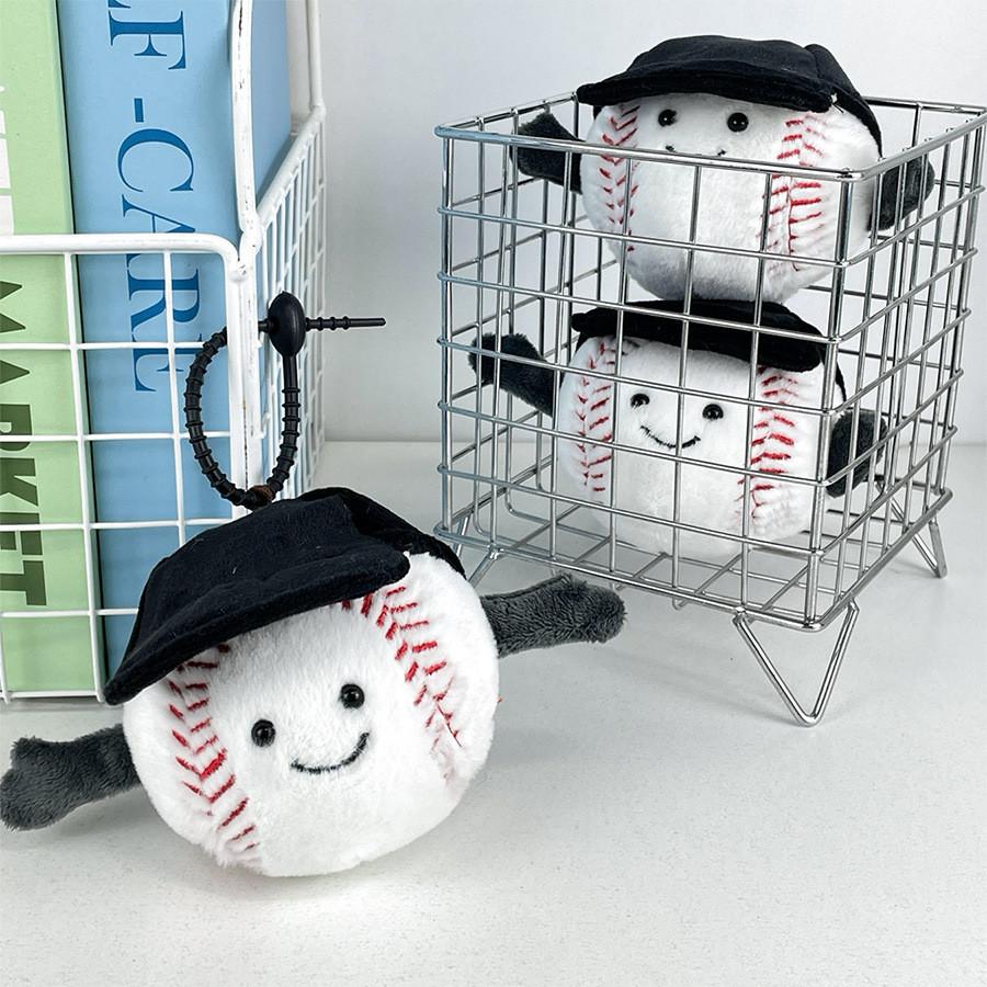 Soft And Adorable Plush Baseball Hat Charm With Short Fur For Hanging Bag