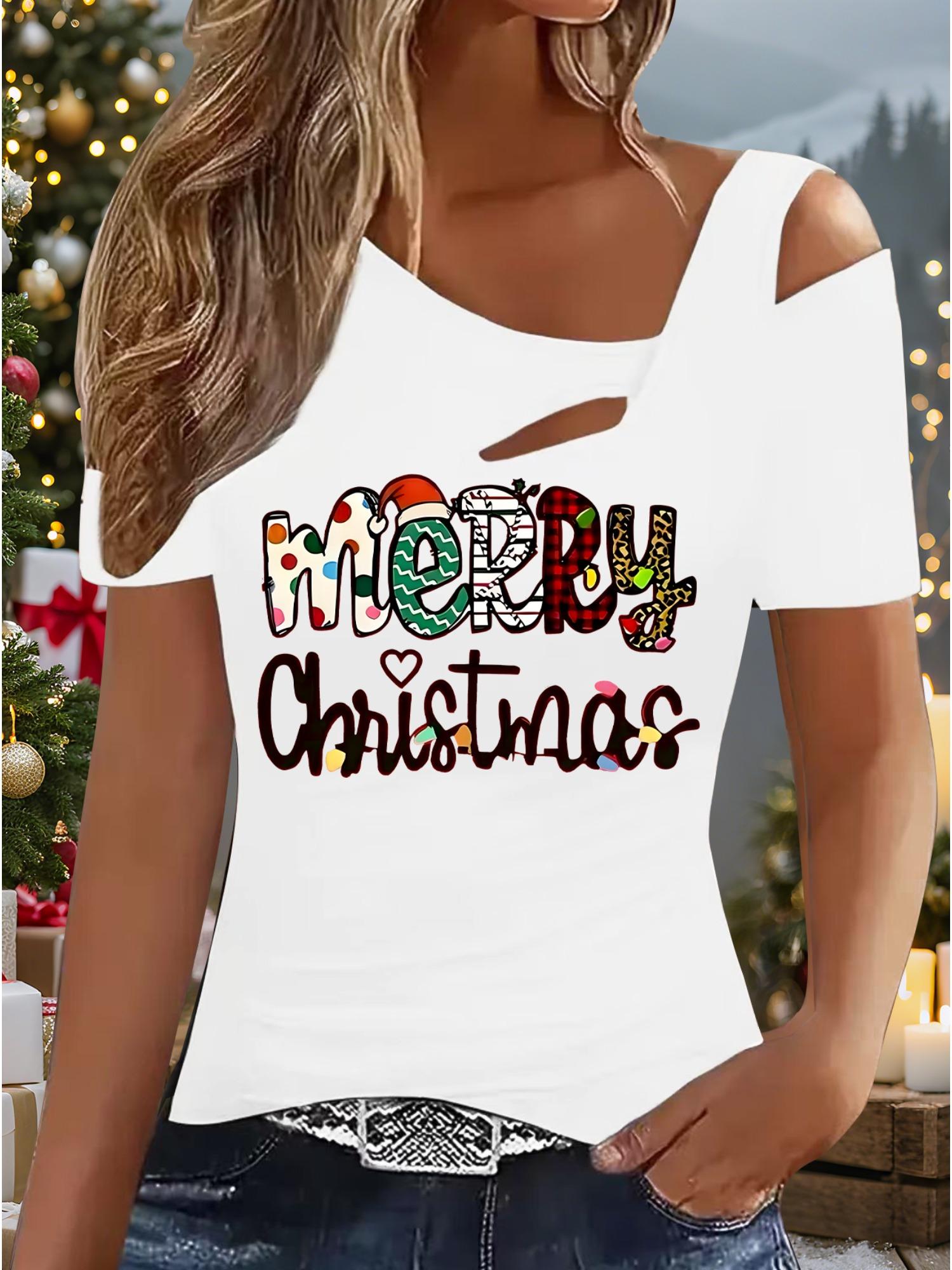 

Женский Новый Повседневный Топ Рождество Хэллоуин Рождественский Подарок Топы Рубашка Блузка XXL белый