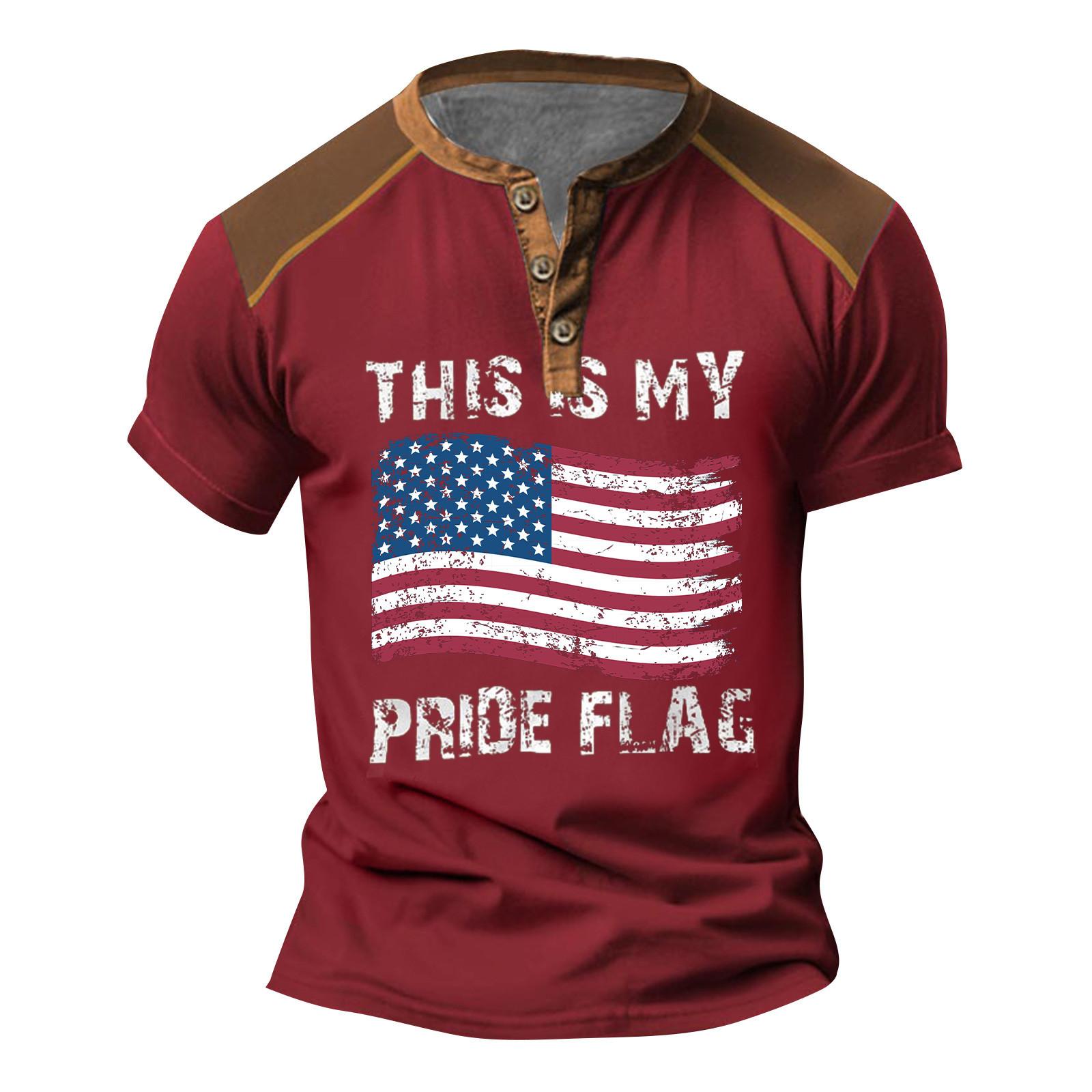 

Винтажная летняя мужская футболка, уличная одежда, 3 пуговицы, свободная одежда, футболка с коротким рукавом и принтом XL красный