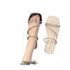 Thick-soled Sandals Women's Summer Outer Wear 2025 New Rhinestone Transparent Diamond-set Crystal and Slippers Thick Heel Square Head High Heels