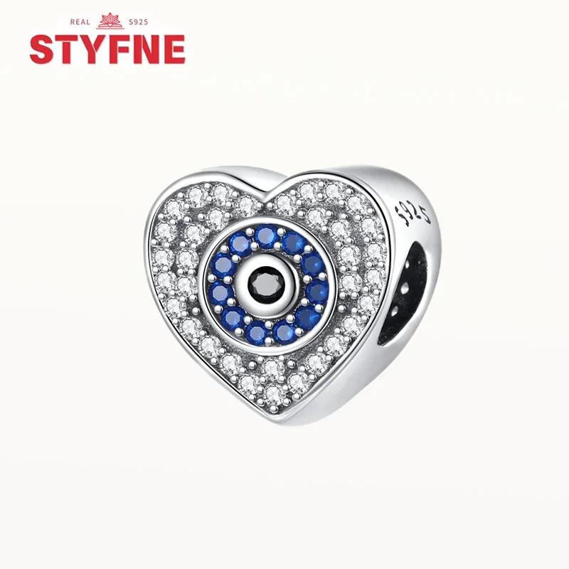 Copper Classic Palm Devil'S Eye Charms Blue Heart Beads For Women Diyoriginal Bracelets Fine Diy Jewelry Gifts