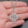 Celtic Symbols Hexagrams Mystical Amulet Pendant Antique Bronze Metal Daughter Collar Necklace Handmade