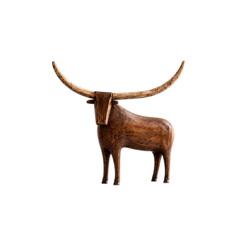 Vintage Cow Statue Sculpture for Western Home Decor