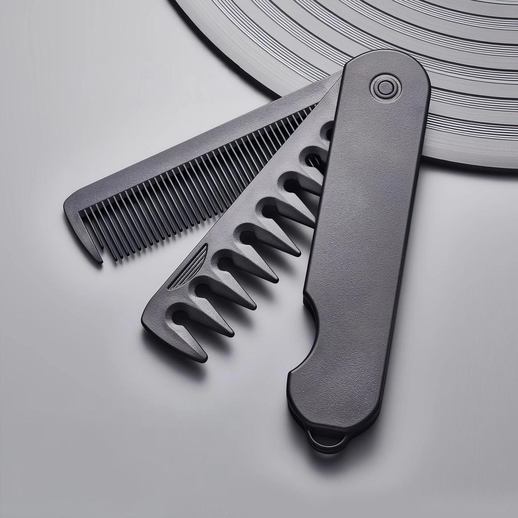 Professional 3 In 1 Pocket Folding Combs Wide Tooth Oil Head Comb Beard Combing Barber Hair Clipper Comb Salon Hair Styling Tool Double-sided Comb