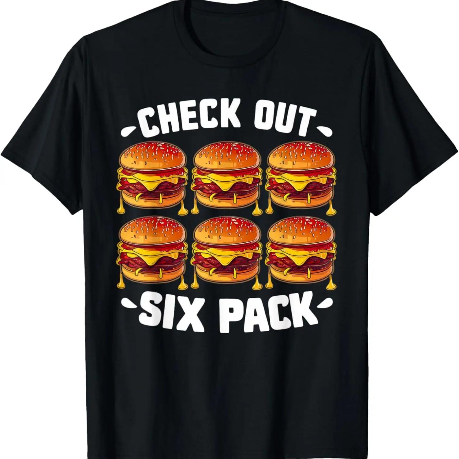 

Check Out My Six Pack Burger Funny Cheeseburger Sandwich Art T-Shirt XXXXXL чорний