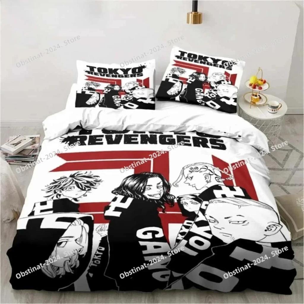 3d Fashion Tokyo Revengers Bedding Set Printed Single Comforter Quilt Bed Cover Duvet Cover Pillow Case 3 Pieces Kids Adult Size