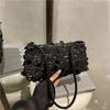 Portable Large Capacity Shoulder Bag Shiny Sequins Multifunctional Women's Handbag with Zipper Solid Color Underarm Bag Dinners