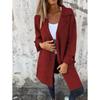 2026 Autumn Winter New Women's Solid Color Lapel Cardigan with Pockets Single Breasted Mid-Length Outerwear