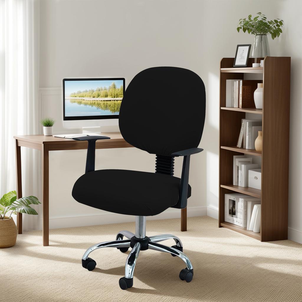 Plain Spandex Stretchable Desk Office Computer Chair Seat Covers Washable Rotating Backrest Cushion Pets Protectors Slipcover