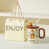 Cute Mug Boy and Girl Birthday Gift High Value Water Cup Creative Straw Cup Couple Cup Student Desktop Water Cup