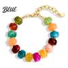 Shiny Luster Bracelet Boho Beaded Bracelets Colorful Acrylic Beads Adjustable