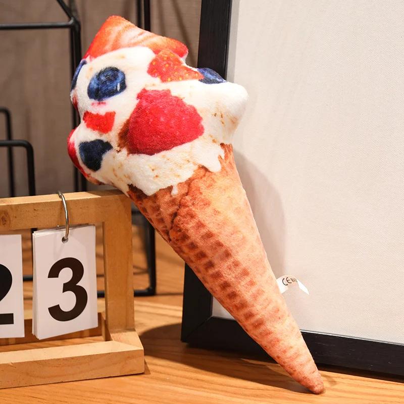 Ice Cream Plush Simulation Ice Cream Doll Plush Stuffed Cushion Sofa Bedding Decoration Dessert Throw Pillow Food Stuffed Gifts