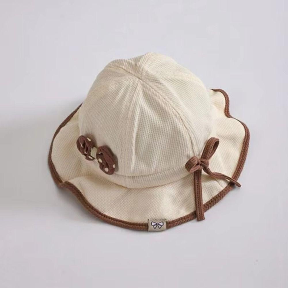 Ruffle Bows Baby Bucket Hat Cute Baby Sun Visor Hat Sunshade Caps Fisherman Hat Outdoor