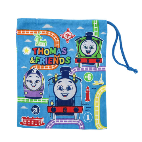 OSK Thomas the Tank Engine Lunch Bag, CP-1 Blue, Made in Japan, 15.5 x 19cm, Bottom: 15.5 x 8cm