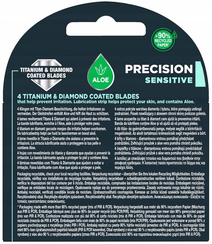 4X Wilkinson Quattro Essential 4 Precision Sensitive Original Blade Inserts