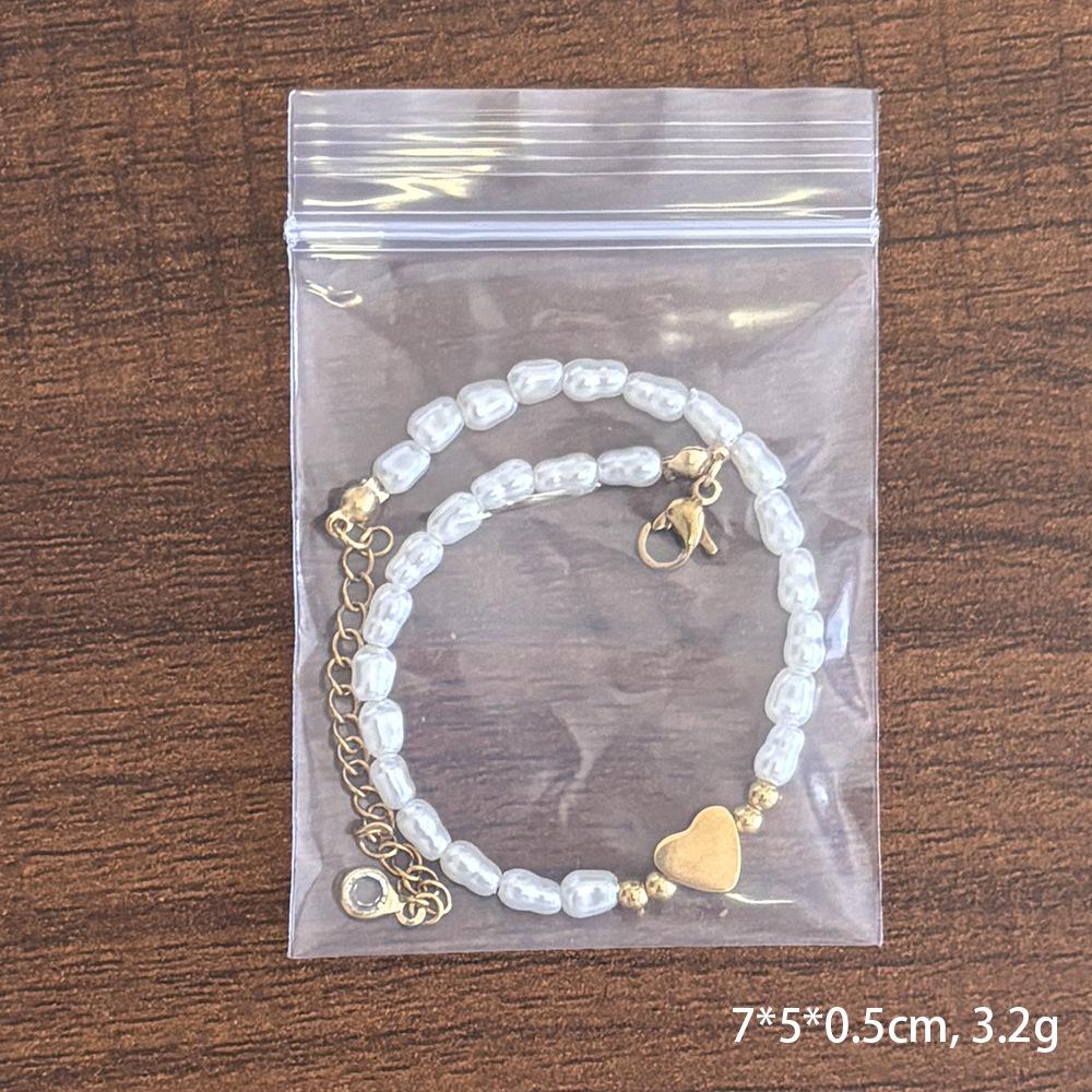 18K Gold-Plated Stainless Steel Heart Bracelet with High-Gloss Baroque Pearl