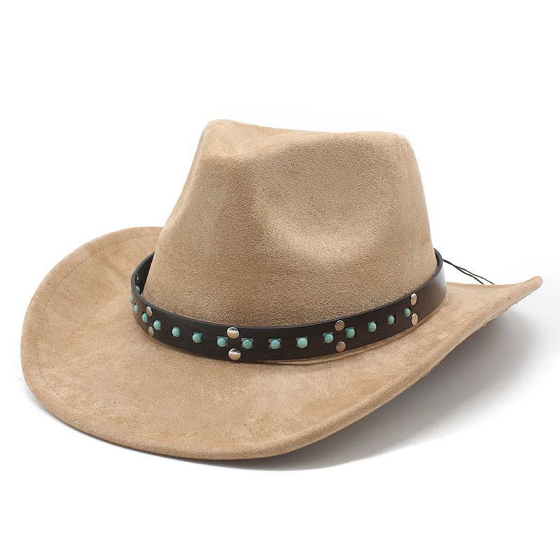 New suede denim hat western denim hat peach top denim top hat thickened for men and women
